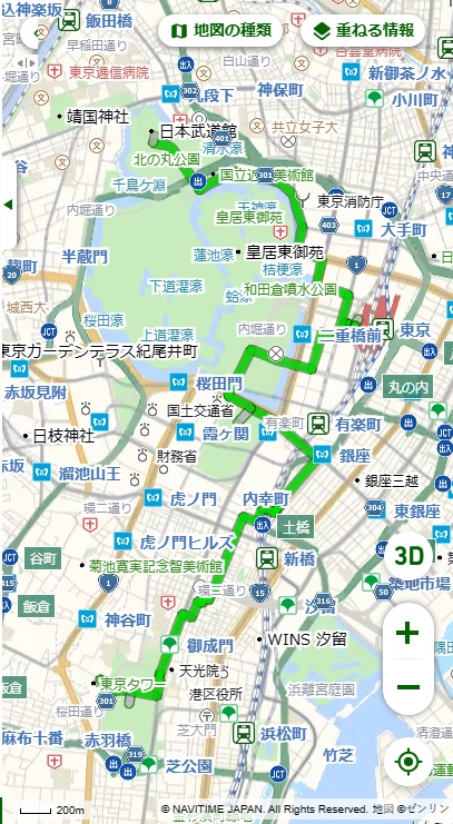 NAVITIME route map