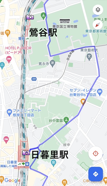 鶯谷駅to日暮里駅