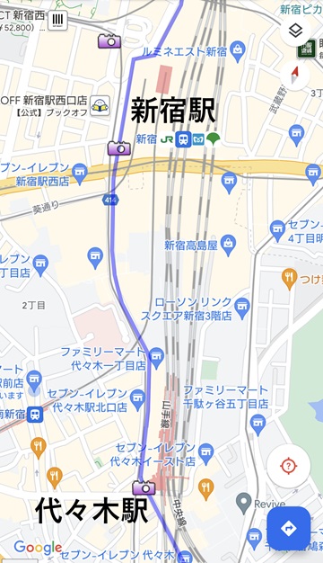 新宿駅to代々木駅