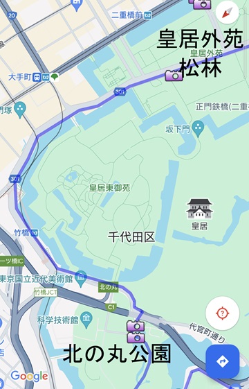 皇居外苑松林to北の丸公園