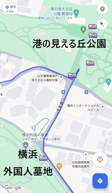 港の見える丘公園to横浜外国人墓地