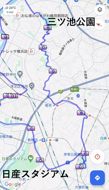 三ツ池公園to日産スタジアム