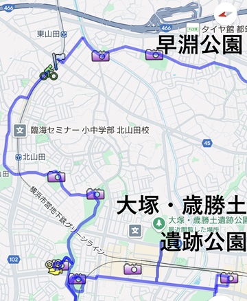 早淵公園to大塚・歳勝土遺跡公園