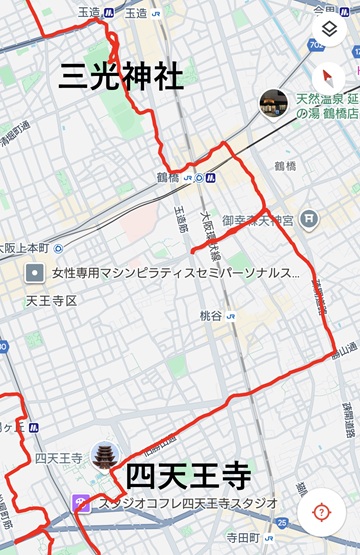 三光神社to四天王寺