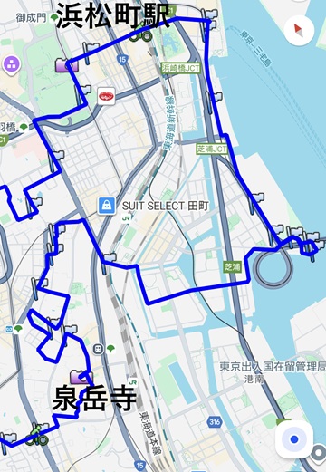 浜松町駅to泉岳寺