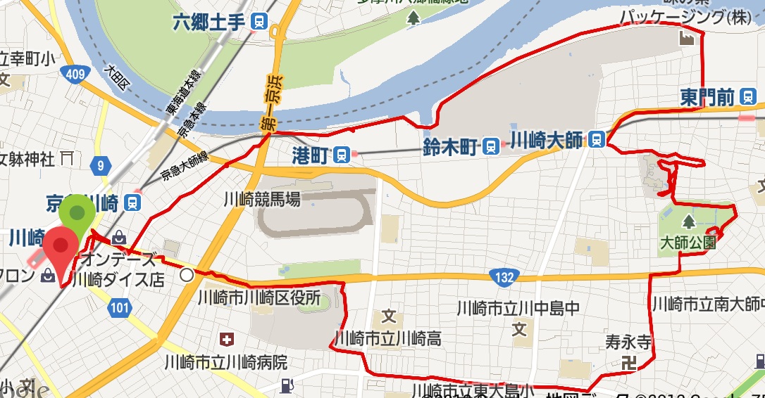 川崎大師と多摩川