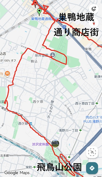 巣鴨地蔵通り商店街to飛鳥山公園