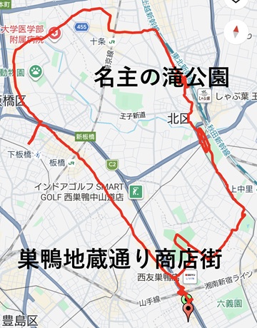 名主の滝公園to巣鴨地蔵通り商店街
