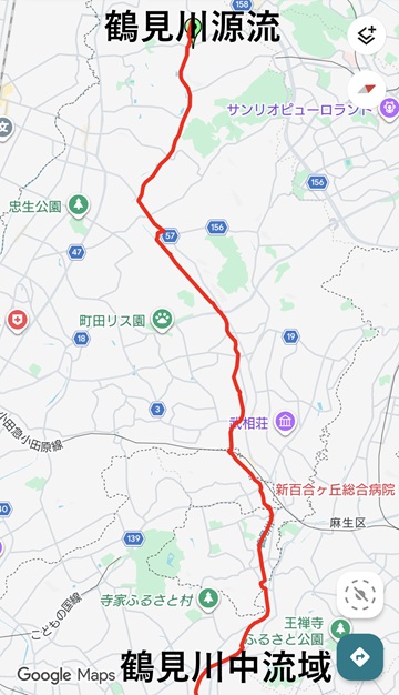 鶴見川源流to中流域