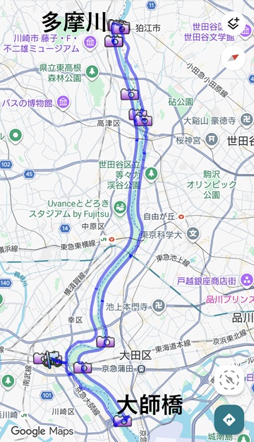 多摩川中流域to大師橋