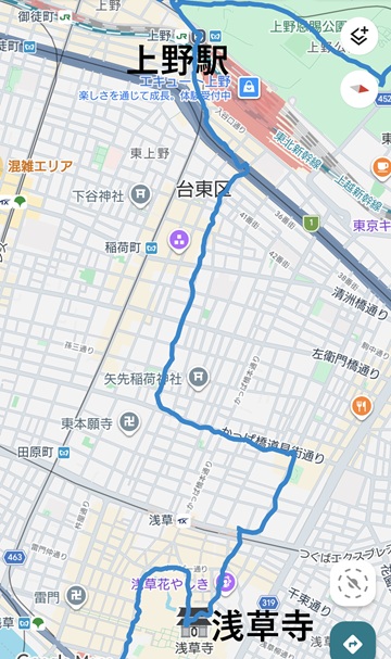 上野駅to浅草寺