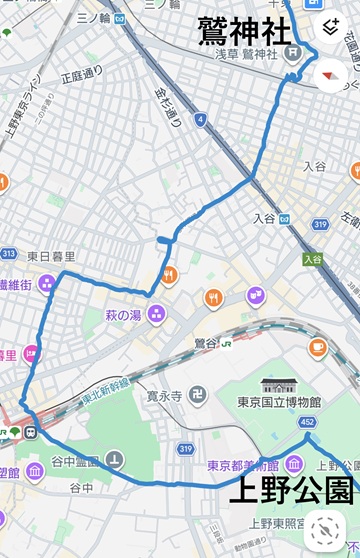 鷲神社to上野公園